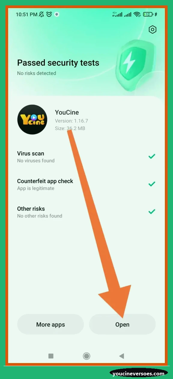 YouCine 1.1.2 APK para Celular Antigo 6 Abrir YouCine após instalação no Android